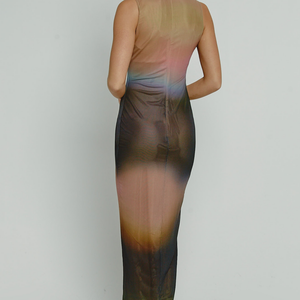 
                      
                        Multi Blur Print Mesh Maxi Dress
                      
                    