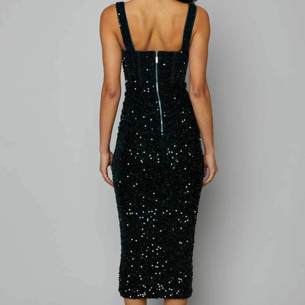 
                      
                        Emerald Sequin Corset Velvet Midaxi Dress
                      
                    