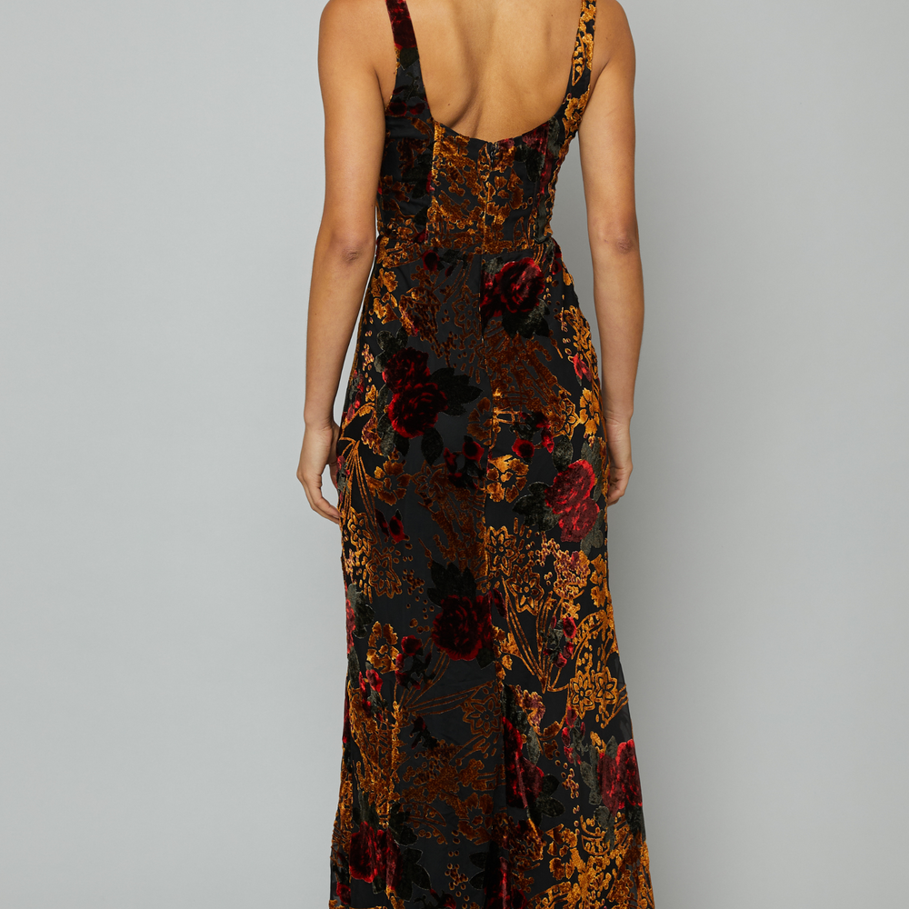 
                      
                        Brown Burnout Maxi Bias Cut Dress
                      
                    