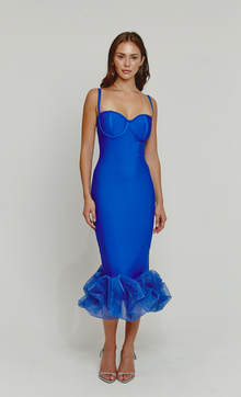  Cobalt Bandage Organza Detail Dress