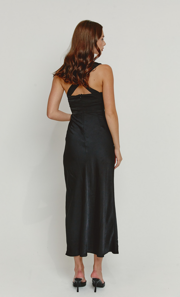 Black Lace Slip Maxi Dress – Rare London