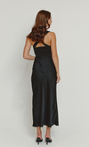 Black Lace Cutout Slip Maxi Dress