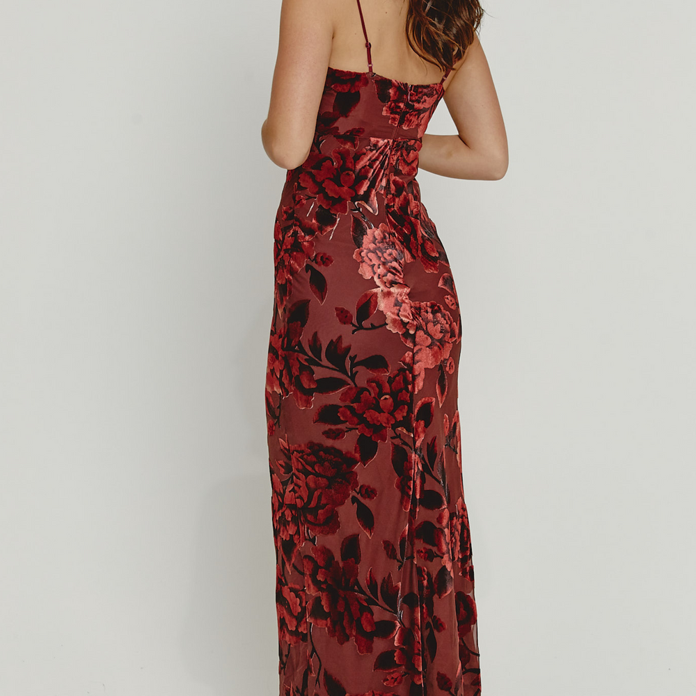 
                      
                        Wine Cup Detail Devore Maxi Dress
                      
                    