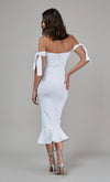 White Bandage Off Shoulder Midi Dress