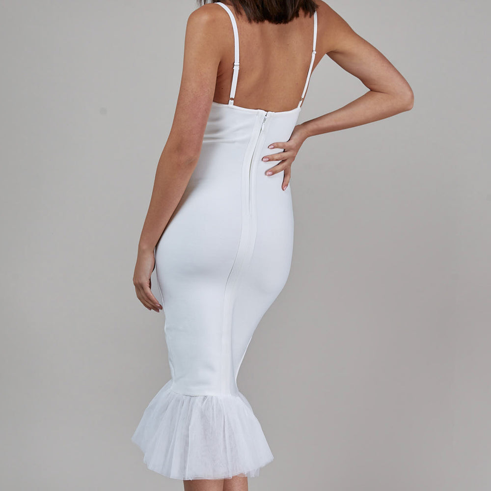 
                      
                        Cream Bandage Fishtail Midi Dress
                      
                    