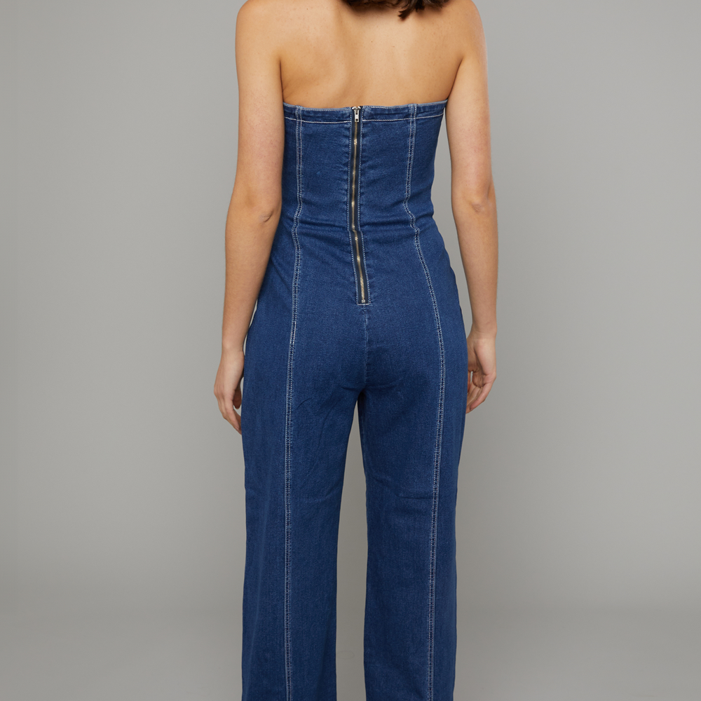 
                      
                        Statement Seem Denim Bandeau Jumpsuit
                      
                    