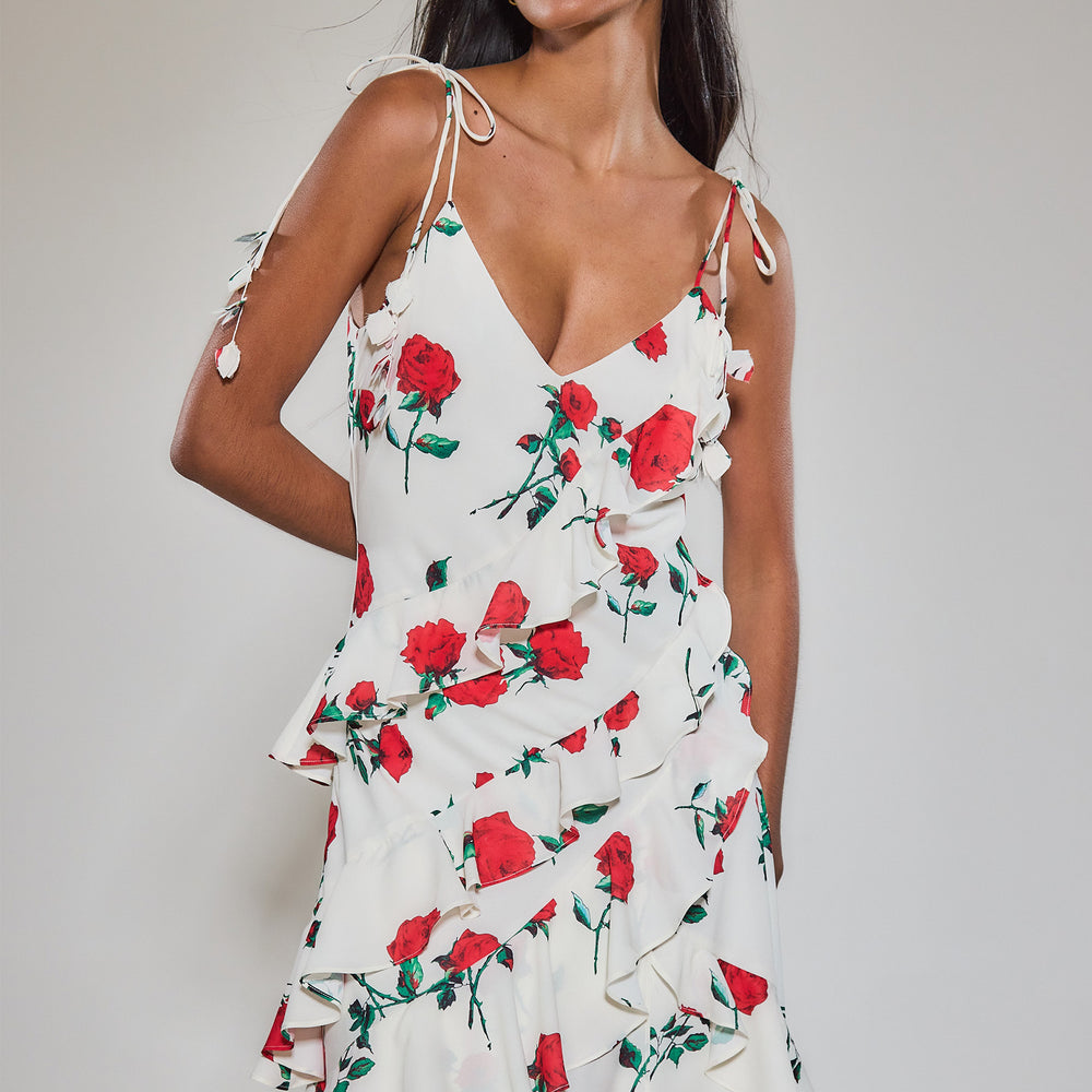 Rose Petal Detail Maxi Dress