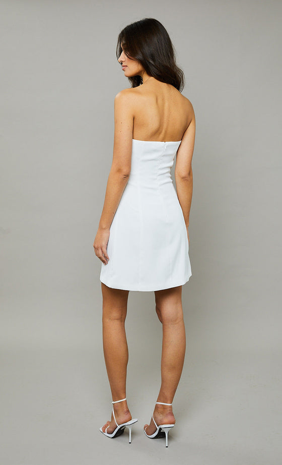 White Bandeau Waistcoat Mini Dress