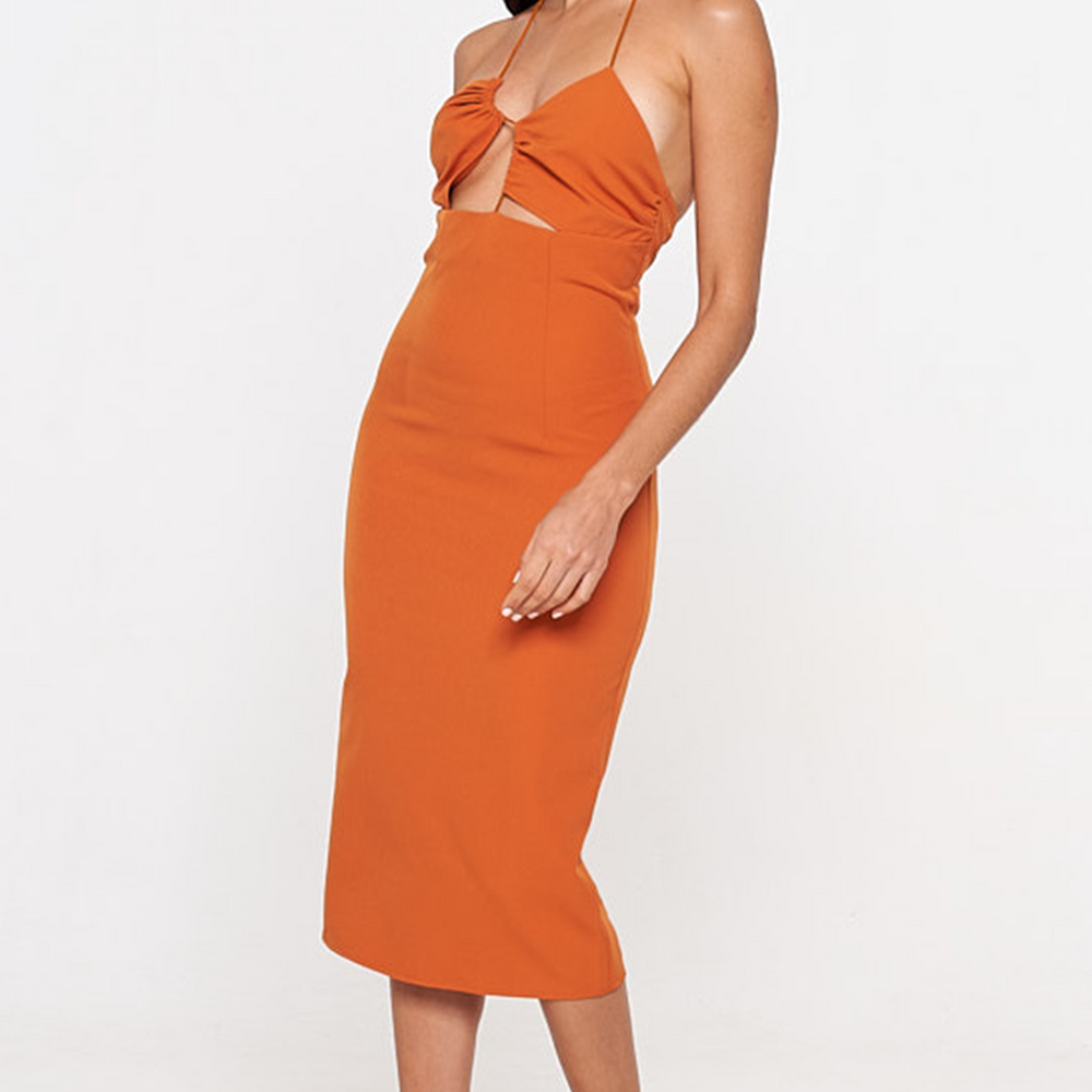 
                      
                        Turmeric Asymmetric Strappy Front Midi Dress
                      
                    