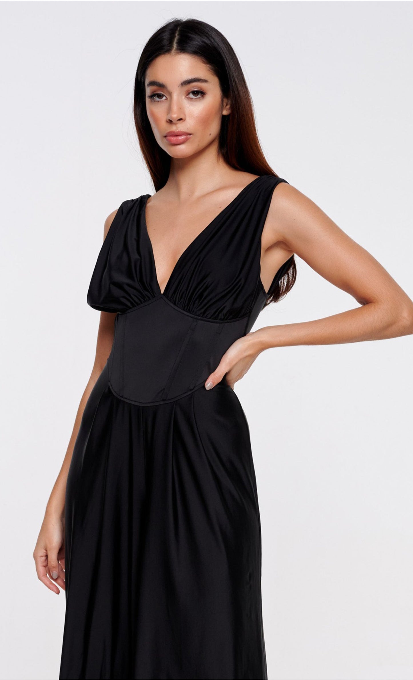 Black Corset Waist Jumpsuit