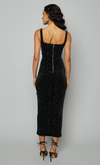 Black Velvet Diamante Midaxi Dress