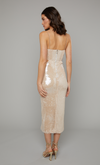 Metallic Beige Sequin Corset Dress