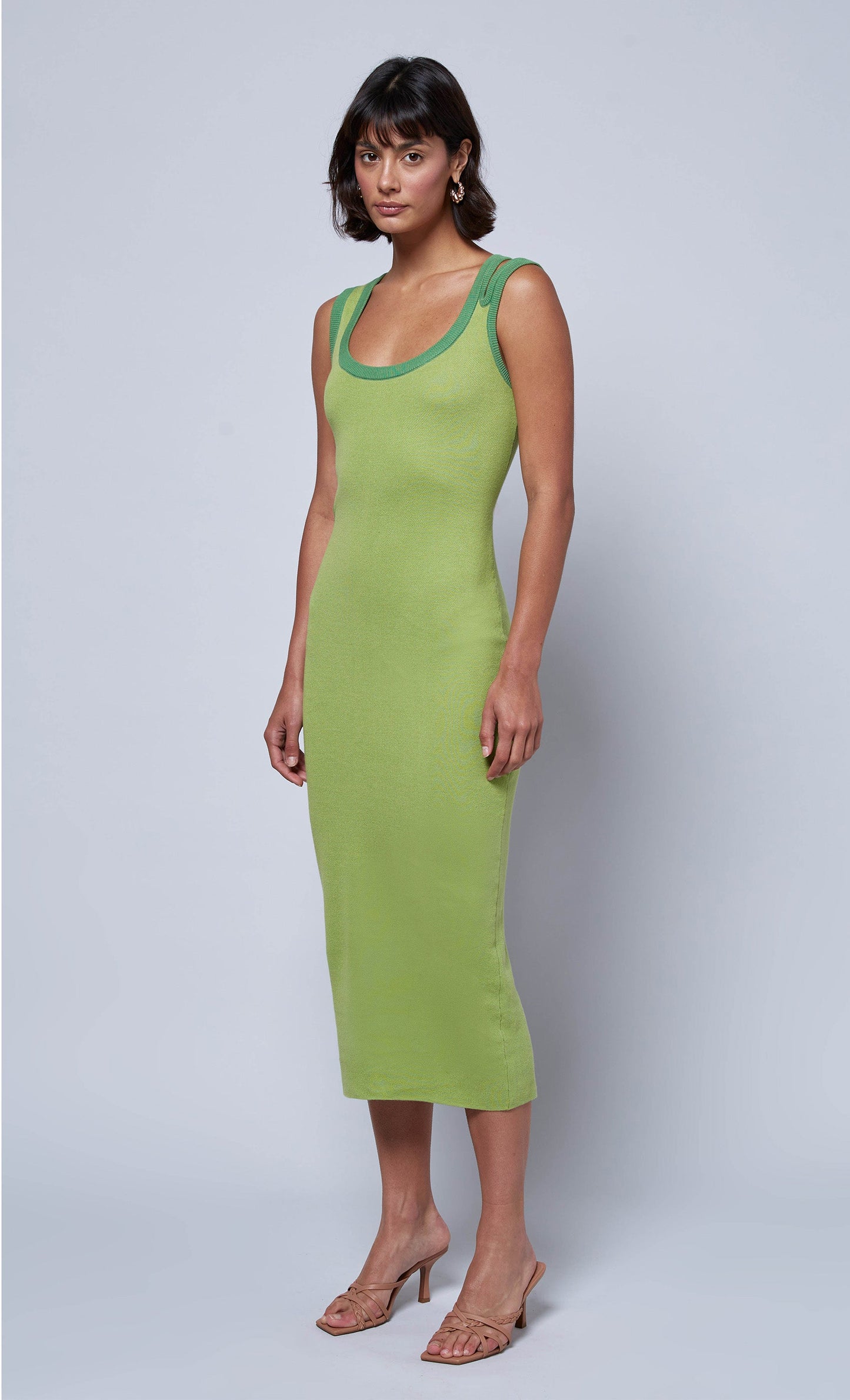 Green Cut-Out Knit Midi Dress | Another Girl 14 Green Cut-Out Knit Midi Dress | Another Girl 14