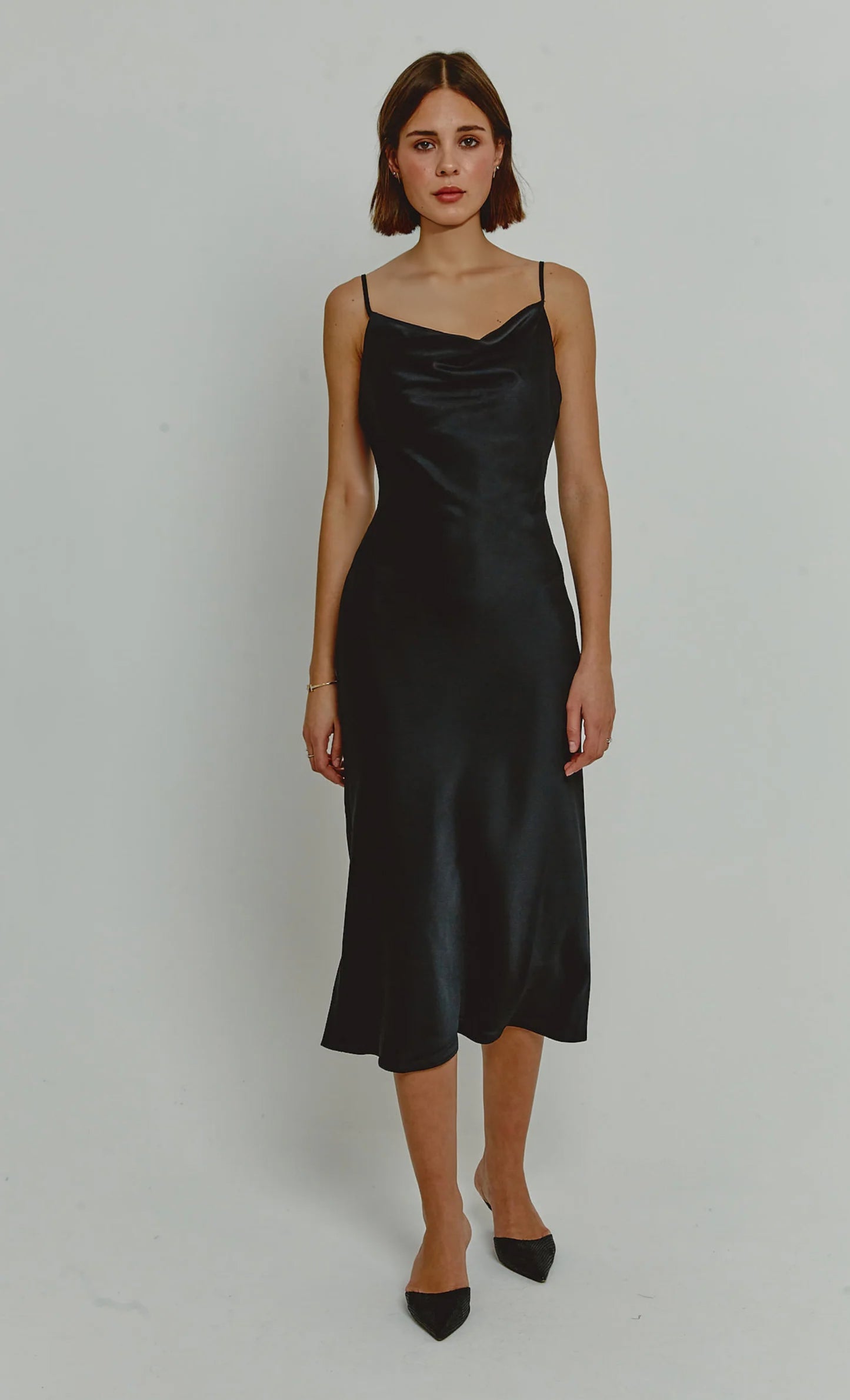 Black Corsage Detail Slip Dress Rare London Black Corsage Detail Slip Dress Rare London