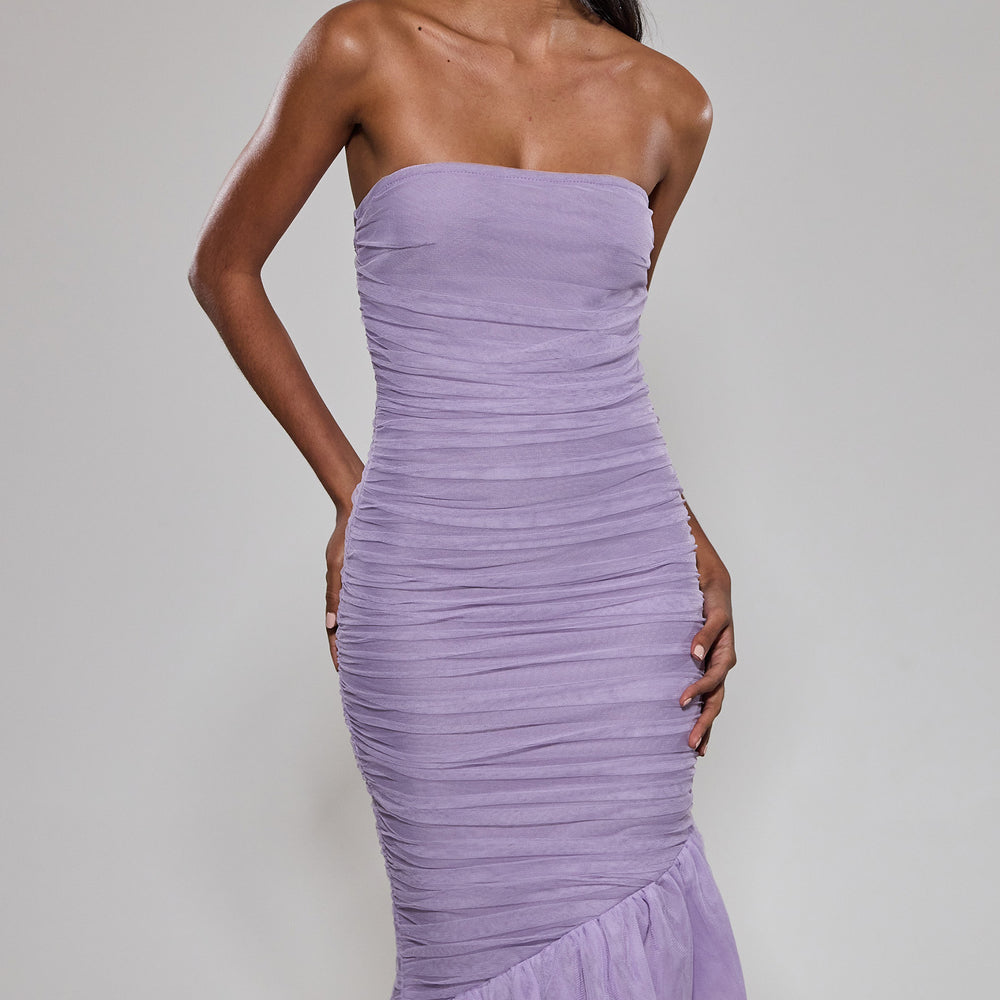 Lilac Asymmetric Bandage Dress