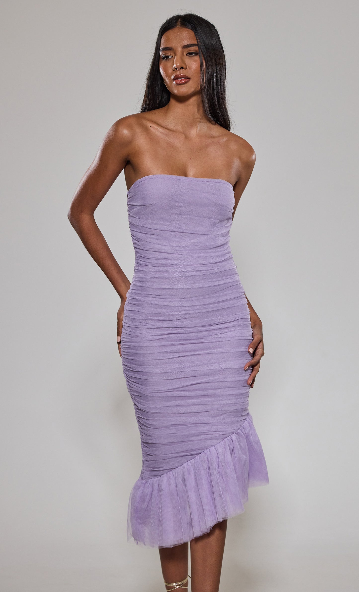 Lilac Asymmetric Bandage Dress