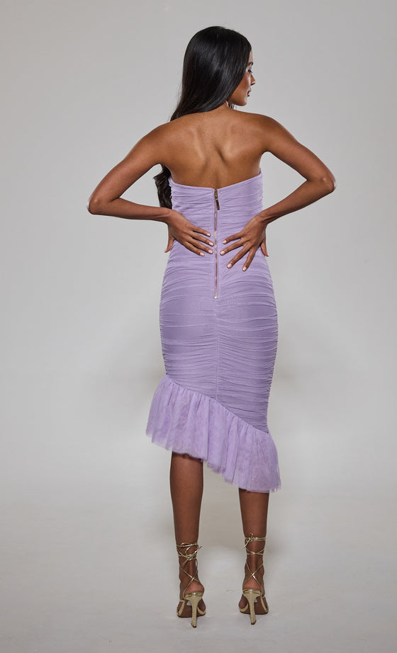 Lilac Asymmetric Bandage Dress