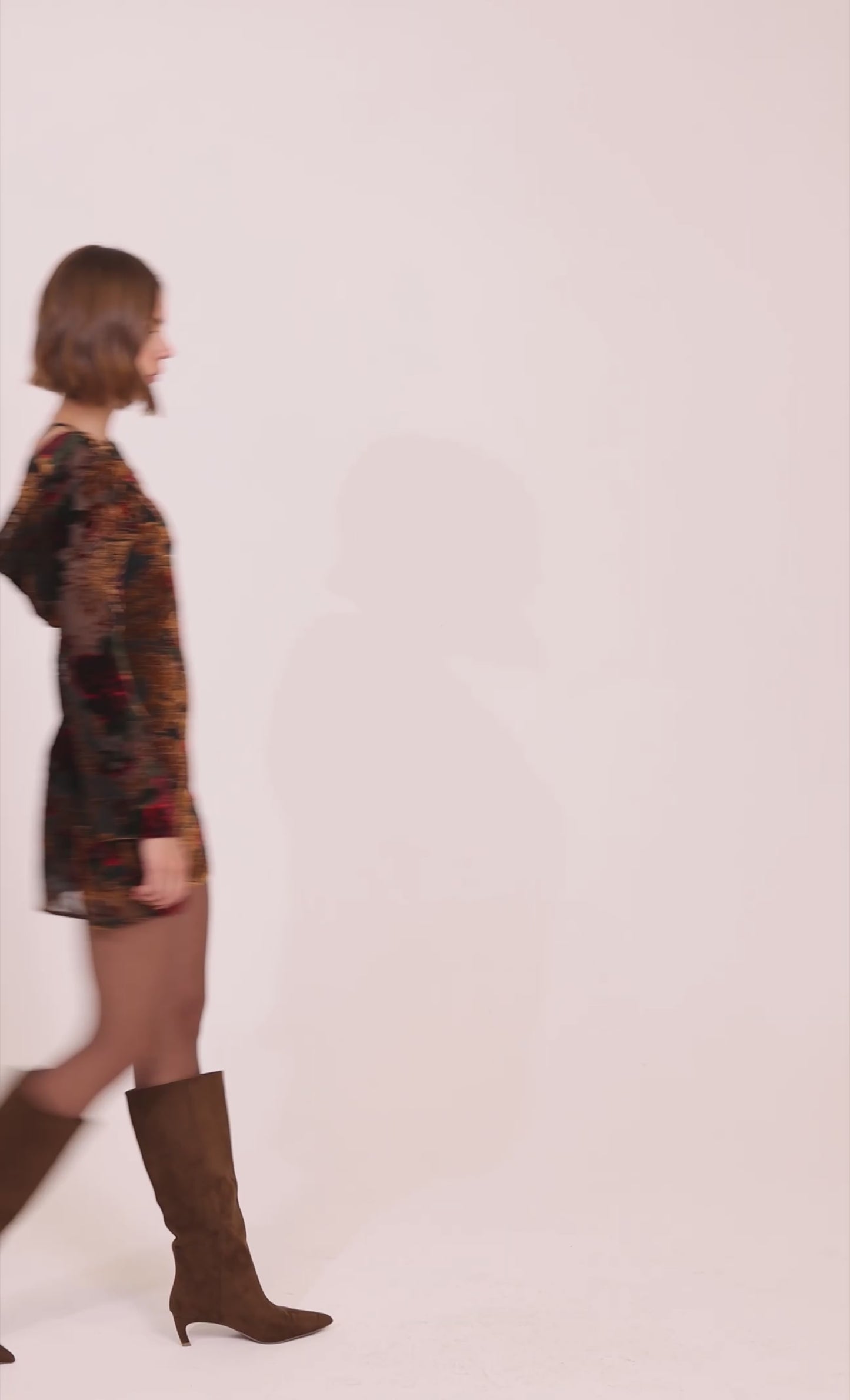Brown Burnout Shift Mini Dress
