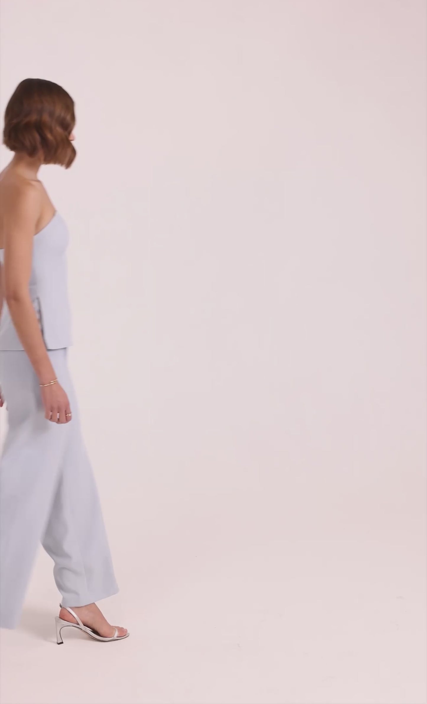 Blue Tailored Longline Bandeau Jumpsuit