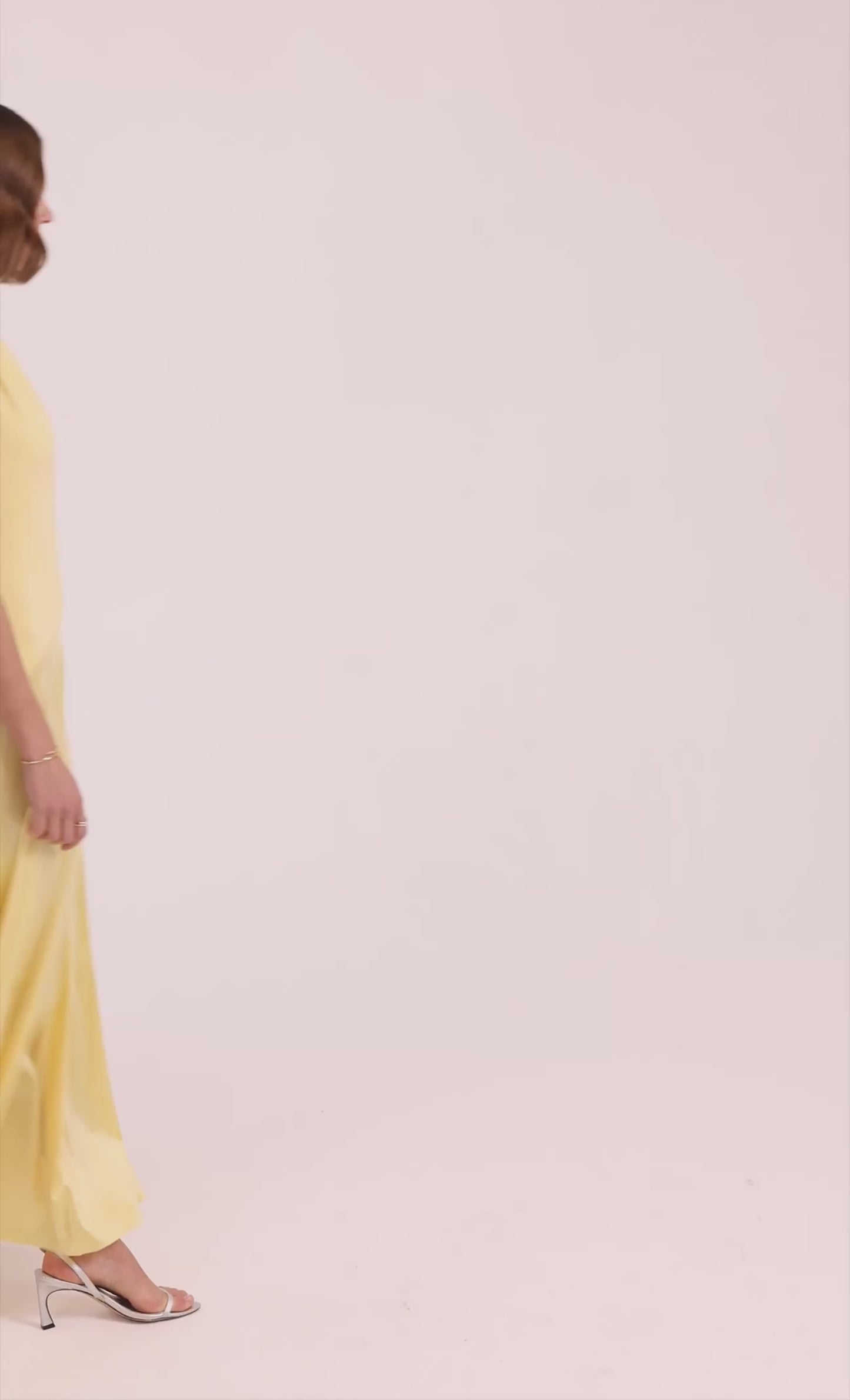 Butter Yellow Fallen Shoulder Curved Waist Maxi Dress