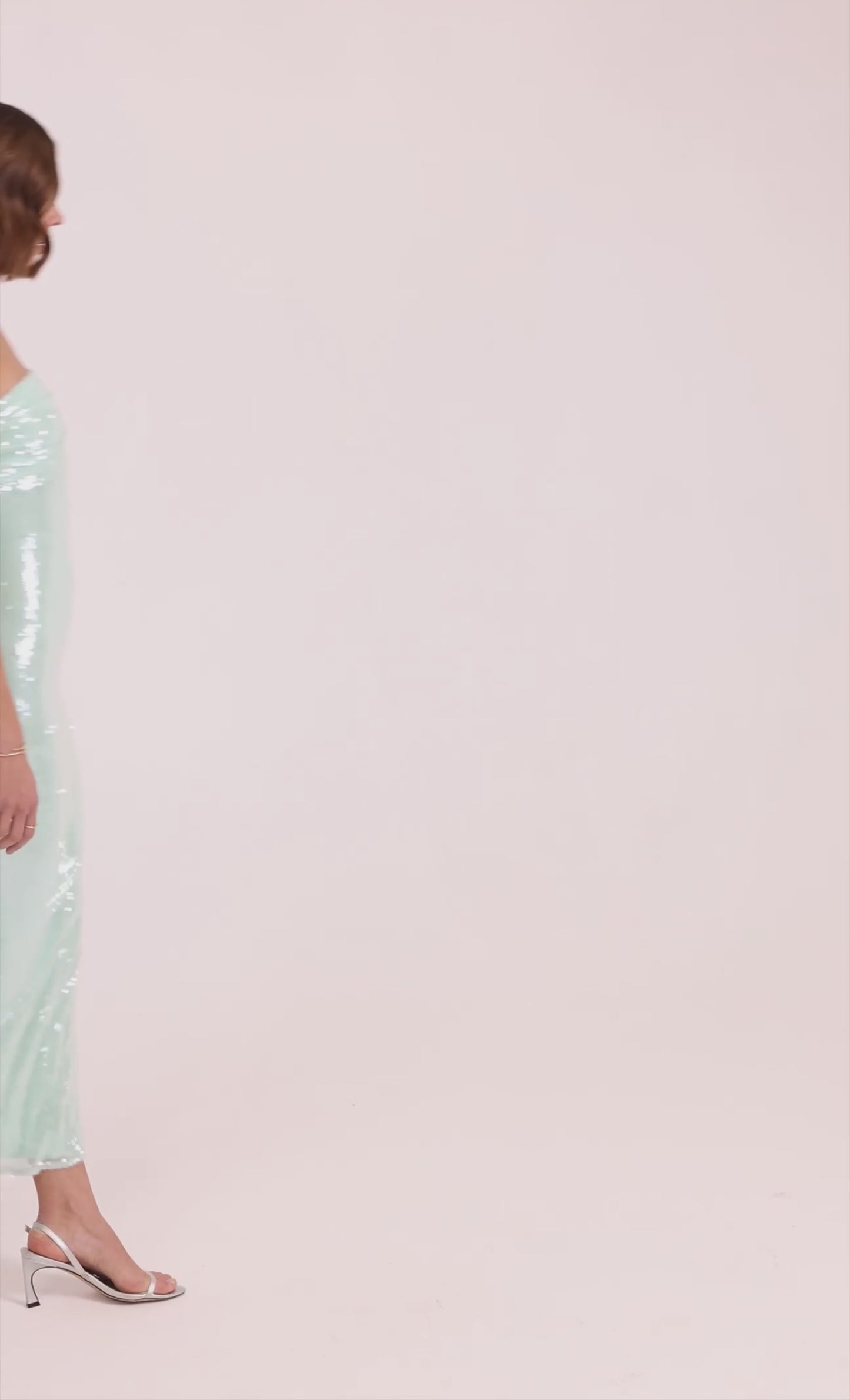 Mint Sequin Ruched Bust Maxi Dress