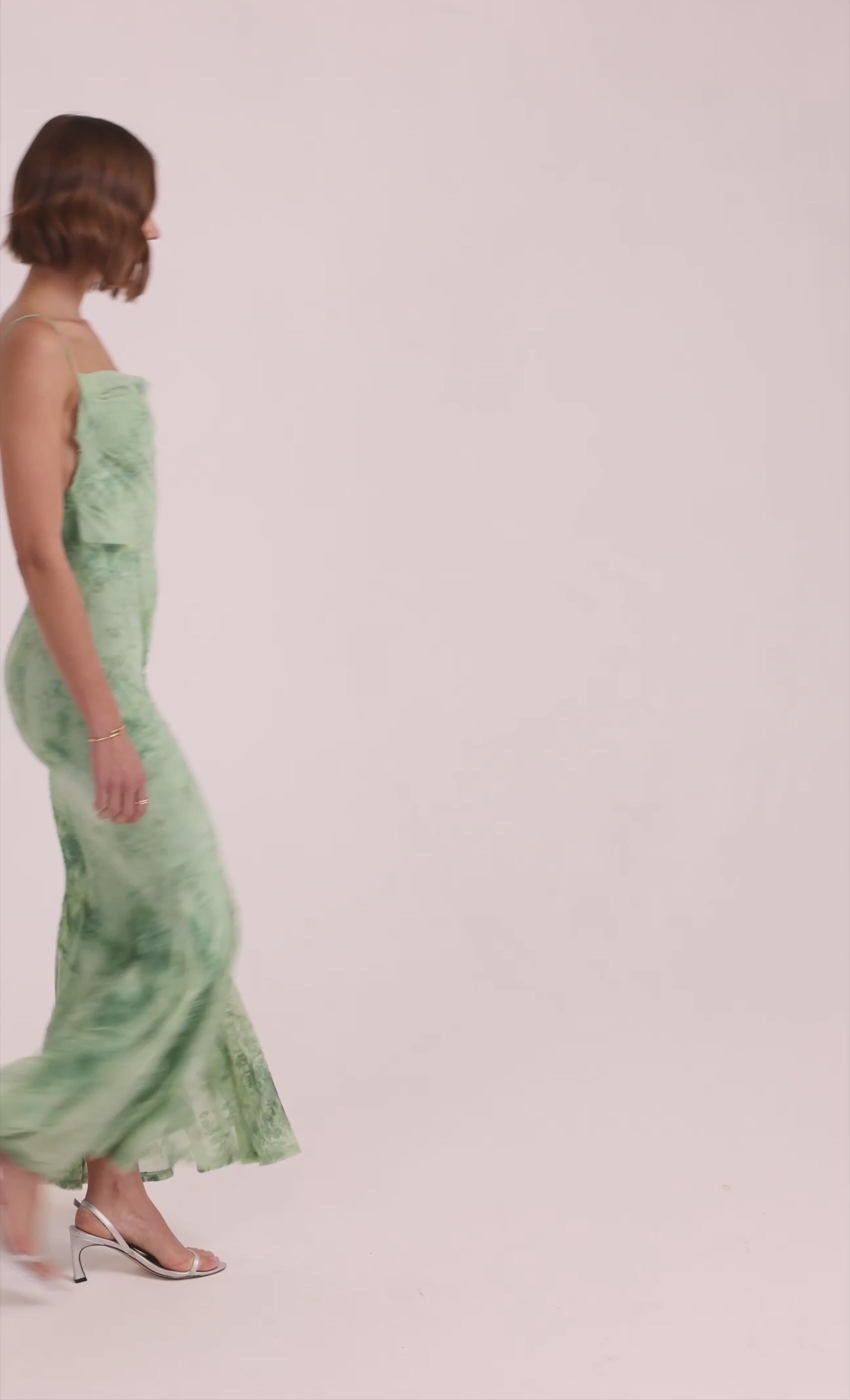 Spring Green Floral Burnout Godet Maxi Dress – Rare London
