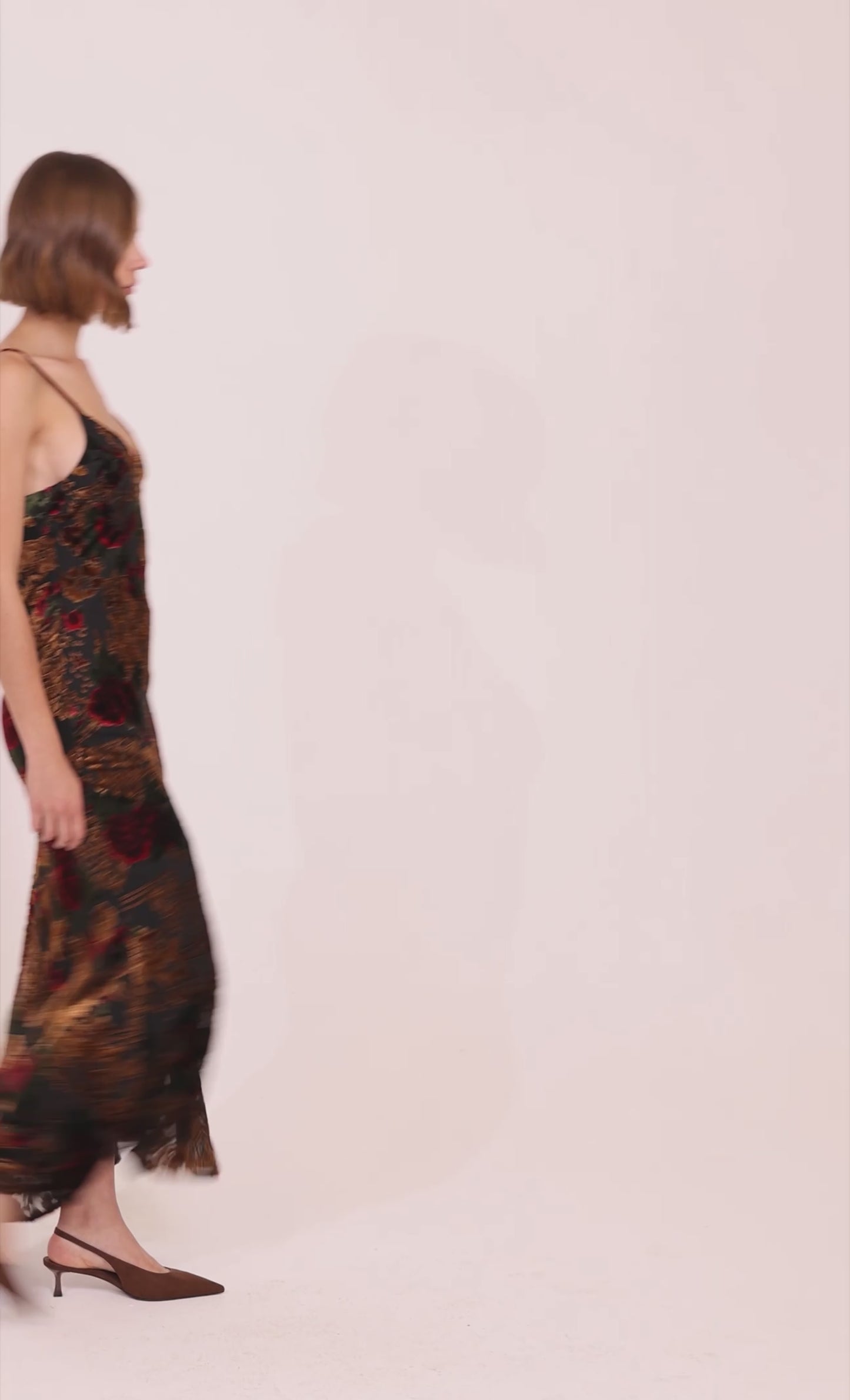 Bronze Devore Burnout Bias Maxi Dress