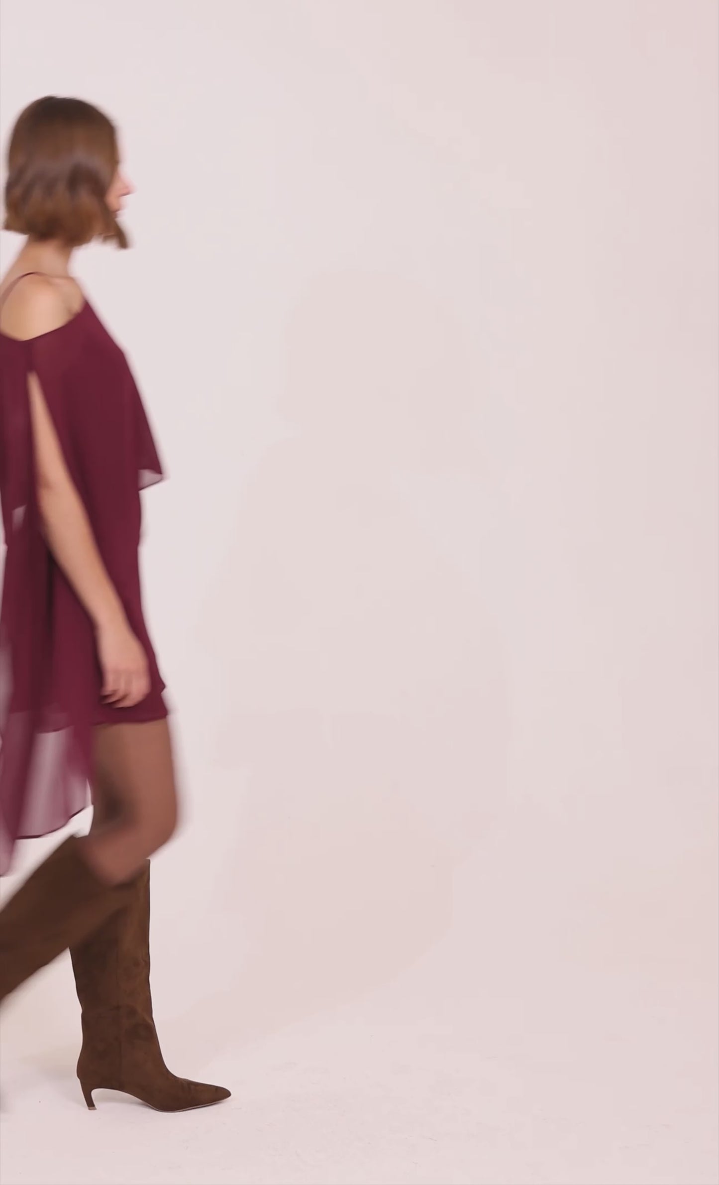 Wine Cami Cape Mini Dress