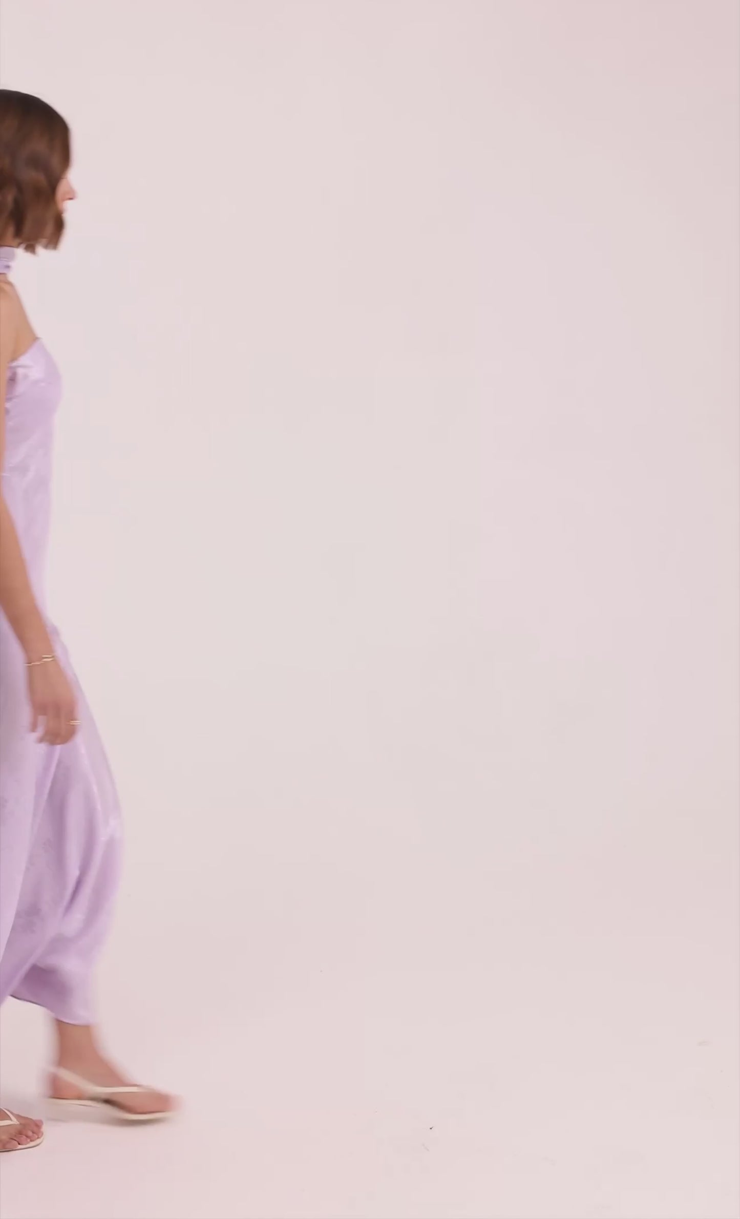 Lilac Bandeau Scarf Satin Maxi Dress