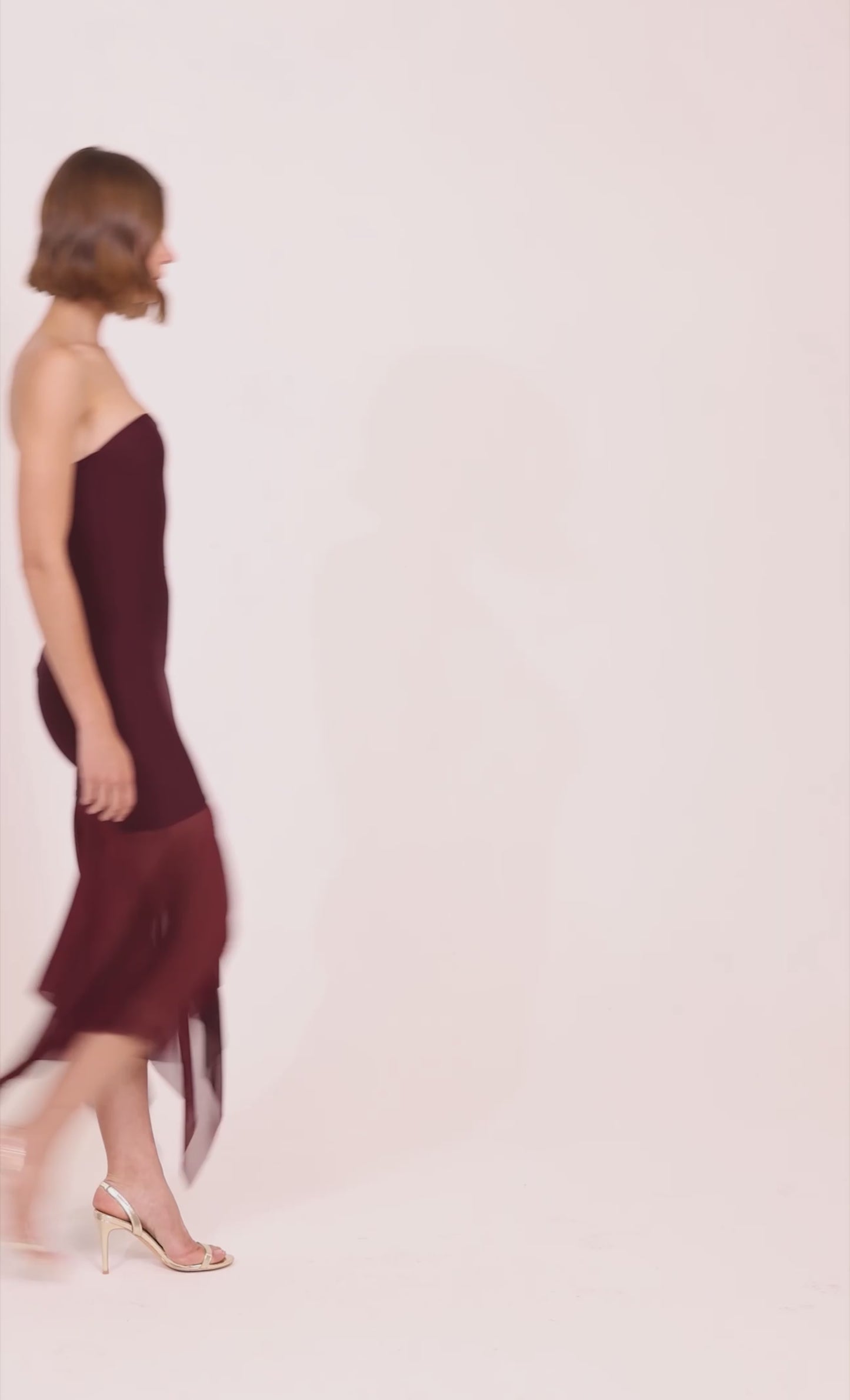 Wine Strapless Bandage Maxi Dress