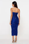 Royal Blue Sequin Sweetheart Midi Dress
