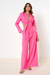 Hot Pink Tailored Tie Wrap Co-ord Blazer