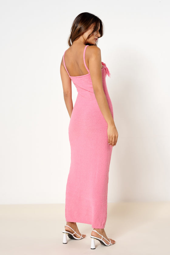 Pink Fringe Maxi Dress