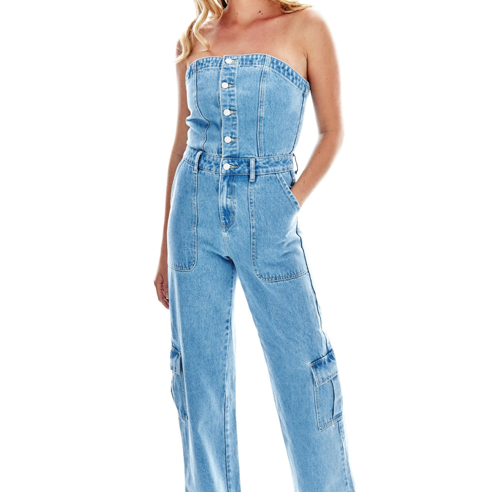 
                      
                        Cargo Denim Bandeau Jumpsuit
                      
                    