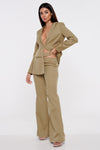 Olive Green Cut Out Tailored Trousers