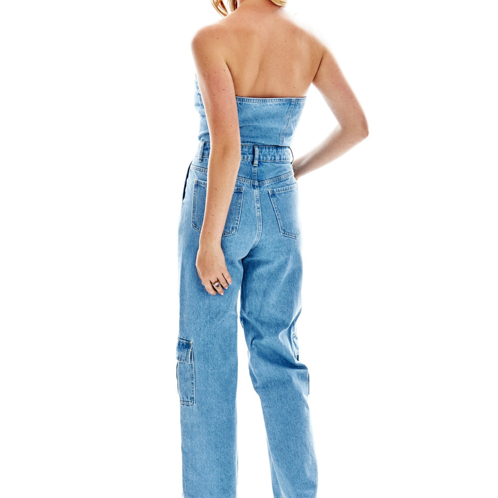 
                      
                        Cargo Denim Bandeau Jumpsuit
                      
                    