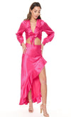 Pink Satin Stripe Flemenco Skirt