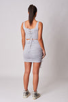 GREY MARL BRANDED LACE UP CORSET TOP
